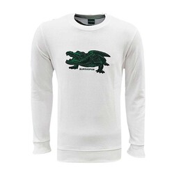 BURSASTORE - Çocuk Sweat 0 Yaka Timsah Beyaz