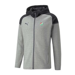 BURSASTORE - Sweat Puma Fermuarlı Kapşonlu Gri Siyah