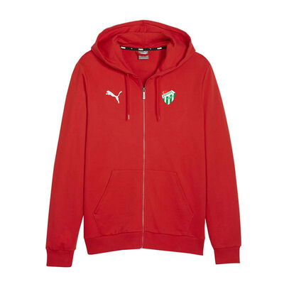 Sweat Puma Fermuarlı Kapşonlu Logo Kırmızı