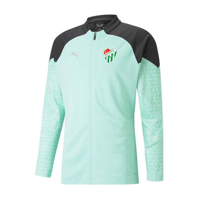 Sweat Puma Fermuarlı Logo Turkuaz Siyah