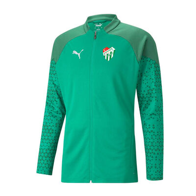 Sweat Puma Fermuarlı Logo Yeşil