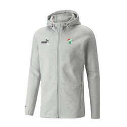 Sweat Puma Kapşonlu Logo Açık Gri - Thumbnail