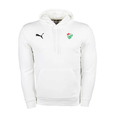 Sweat Puma Kapşonlu Logo Beyaz