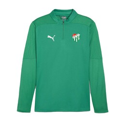 Sweat Puma Yarım Fermuar Logo Yeşil - Thumbnail